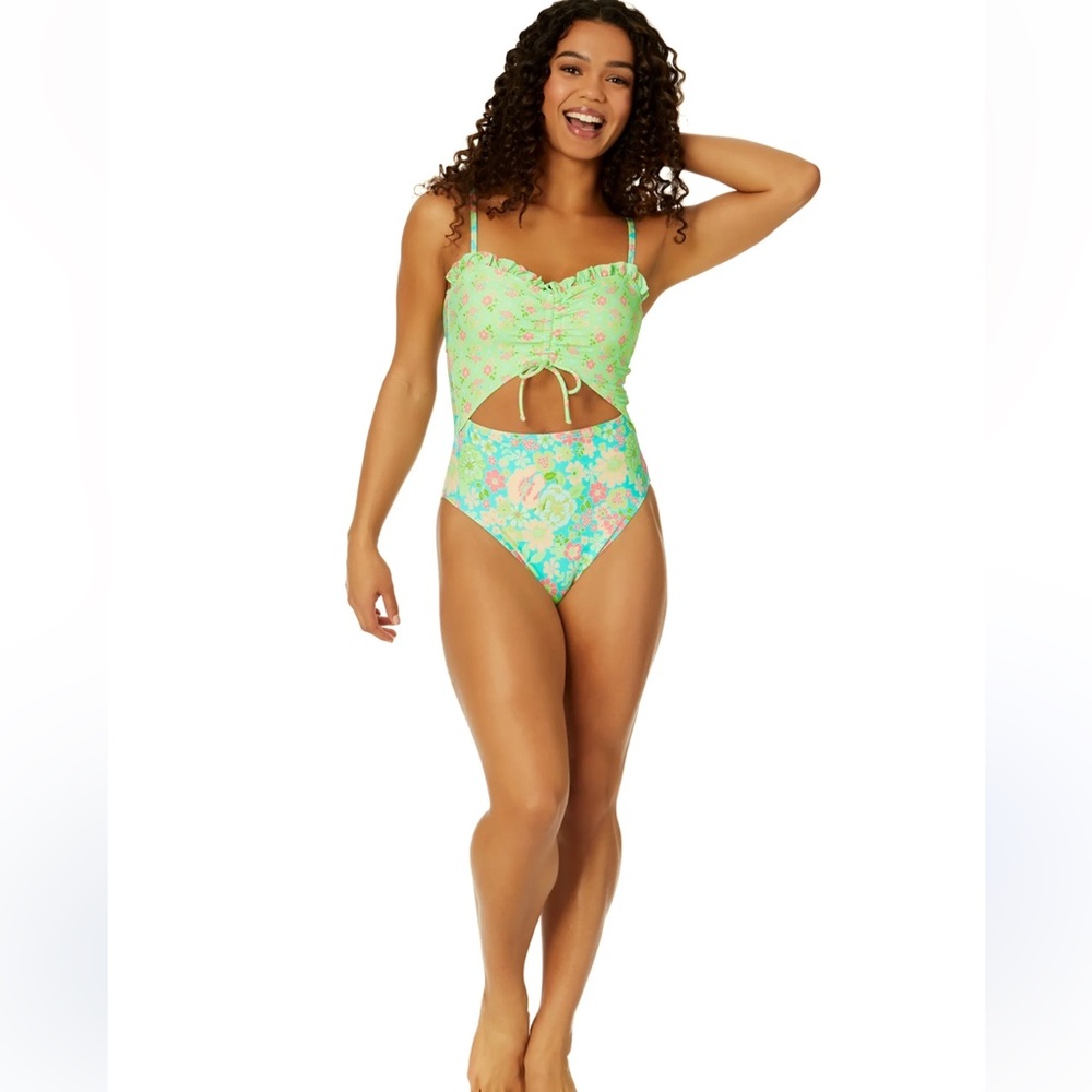 Celebrity Pink floral one-piece swimsuit size XXL